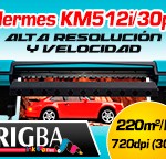 Calidad y velocidad de impresión con Hermes KM512i en Rigba
