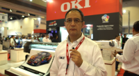Javier Hernández, del departamento de Mercadotecnia de OKI Data de México en ExpoImpresion 2018.